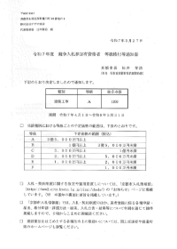 競争入札参加有資格者 等級格付等通知書[京都市]