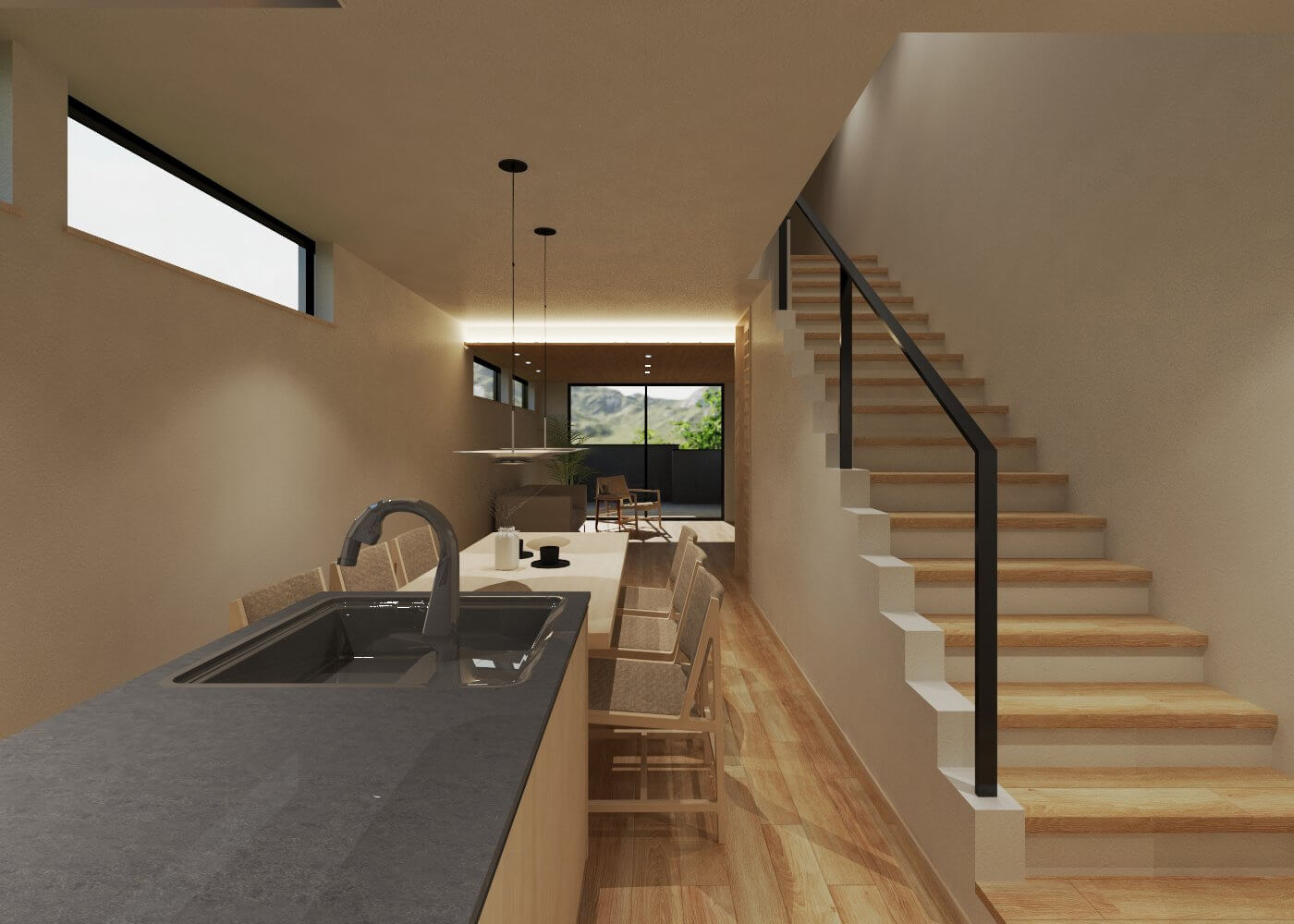 狭小地に建つ、ビルトインガレージの家